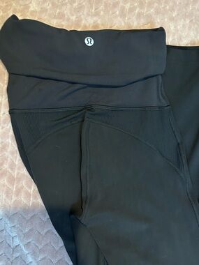 lululemon athletica Black Nulu Foldover-Waist Flared Pant